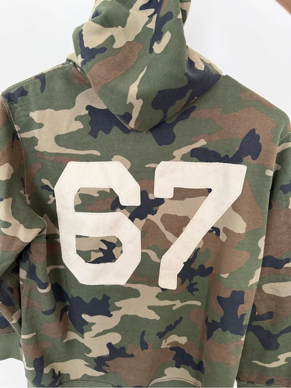 Ralph Lauren Kids Camouflage Lightweight Zipper Hoodie - #67 back patch 6️⃣7️⃣